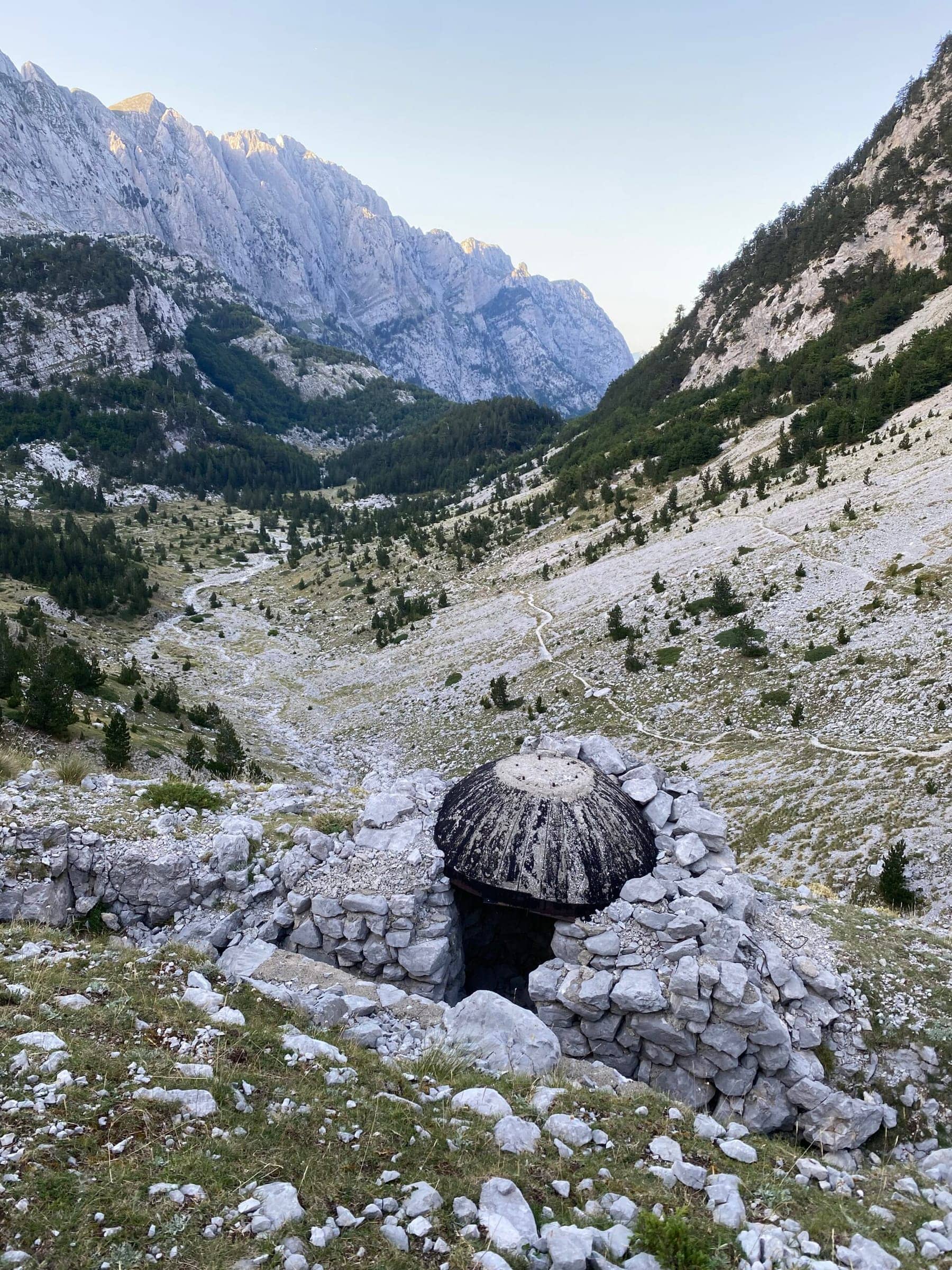 A turret bunker along the trail between Vusanje and Theth