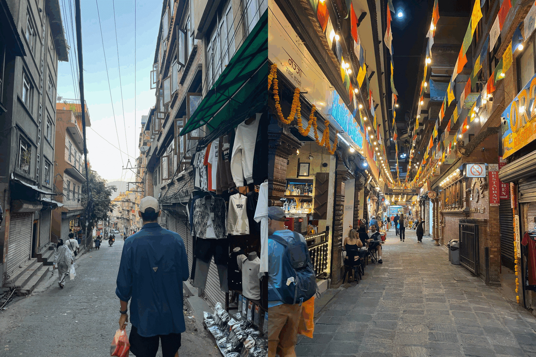 Left & Right: Walking through the streets of Thamel, Kathmandu