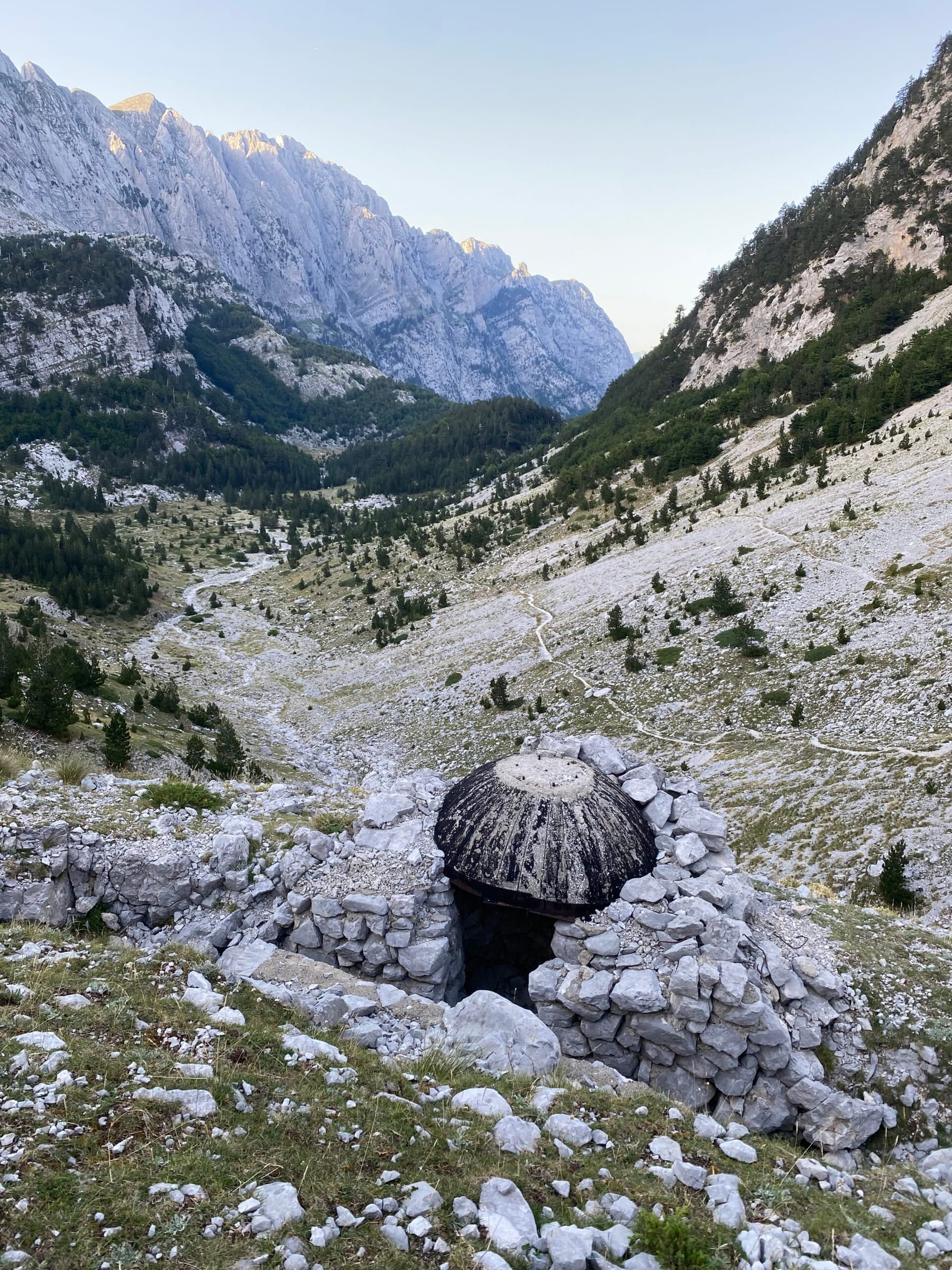 A turret bunker along the trail between Vusanje and Theth