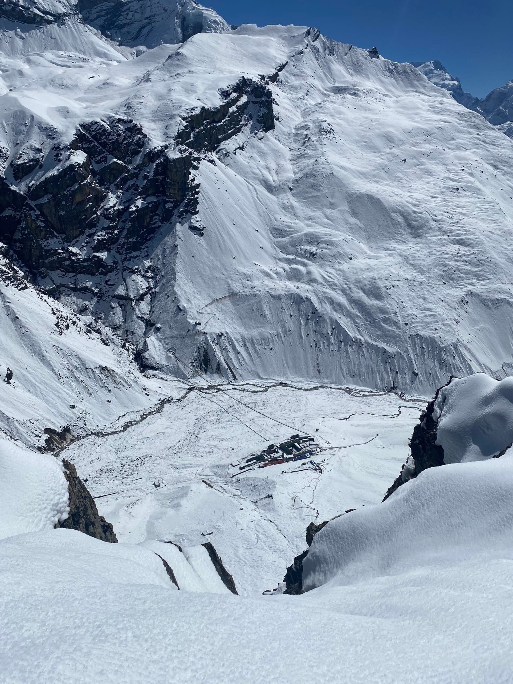 Snowfields above Thorong Phedi, Nepal