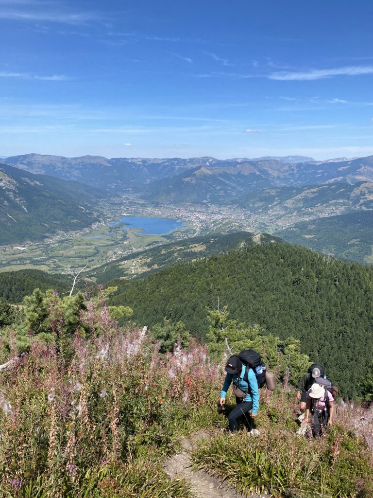 G and Anna on the way to the first mountain summit above Plav Lake