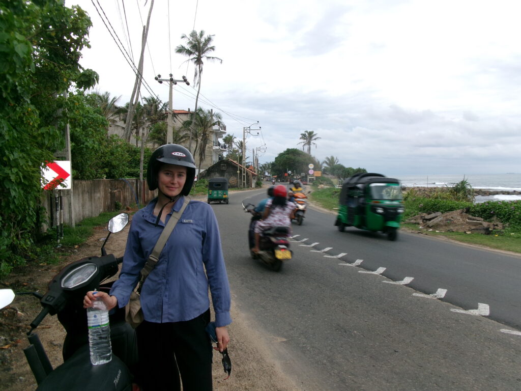 Belle standing roadside in Ahangama